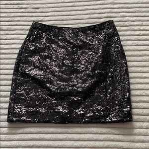 black sequin skirt